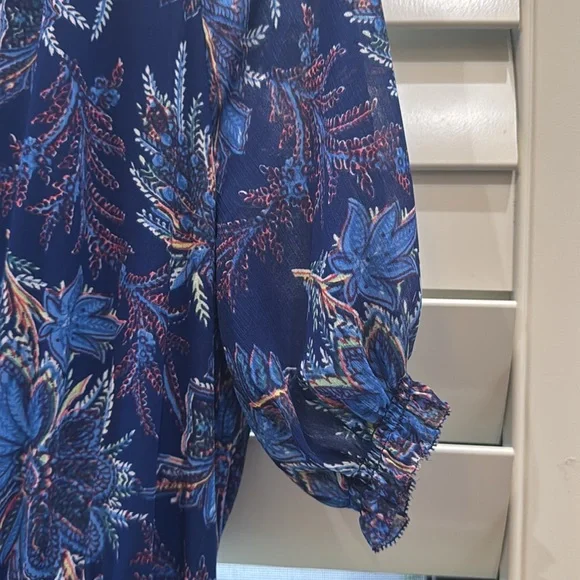 Ralph Lauren Sz 12 Blue Floral Dress - Picture 4 of 7